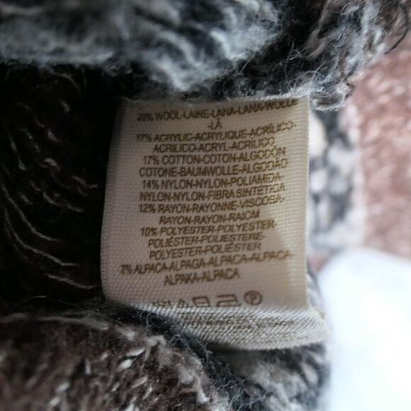 Free People Tunic Sweater Women Medium Brown Aztec Tribal Wool Alpaca Blend Boho - Picture 6 of 11